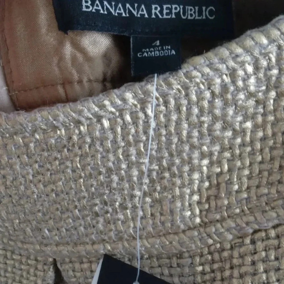 NWT Banana Republic  Coated Tweed Inverted Pleat Skirt - Picture 7 of 8